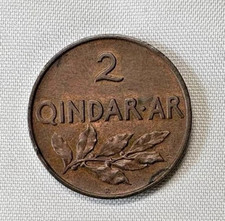 Moneta Albania 2 Qindar Ari 1935 Regno Zog I Bronzo rara qSPL da collezione