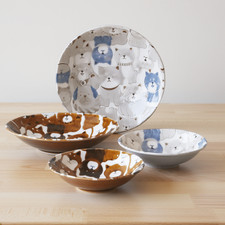 Set di 4 piatti in porcellana