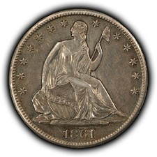 1861-S 50c Seated Liberty