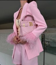ZARA BLAZER POLSINO PIUMA ROSA