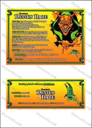 Gottlieb devil dare 1982 - devil's,