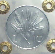 Repubblica - 10 Lire 1949 Legenda Capovolta - Attardi G4b - FDC  / UNC Periziata