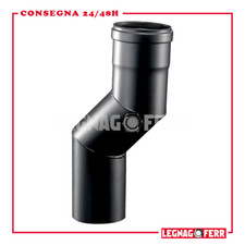 Curva Decentrata Apros 70 mm Diametro 80 mm Nera Acciaio - Tubi Fumo SDEC