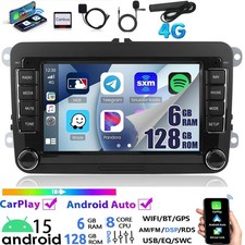 6+128G Carplay autoradio navigatore GPS per VW GOLF 5 6 Touran Caddy Passat Android 15