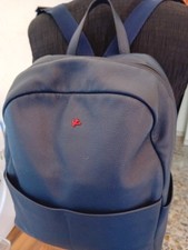 Zaino Isaia Napoli in pelle con tasche colore blu