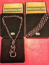 FOSSIL - Collana + Bracciale in Acciaio - Indossati una volta sola.