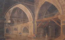 Antico Acquerello Raffigurante