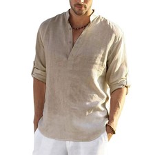 Camicia uomo cotone lino