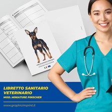 Libretto Sanitario Veterinario Vaccinazioni per Cane e o Dog Miniature Pinscher