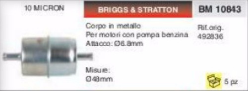 492836 filtro benzina - benzina, briggs