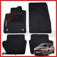 TAPPETI FORD FIESTA DAL 2017 IN MOQUETTE CON RICAMO E 2 FISSAGGI SET 4 PEZZI