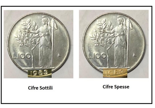 Variante 100 lire 1983 fdc - variante,