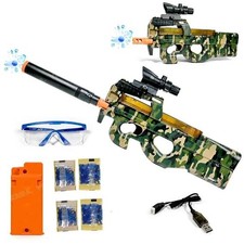 Pistola Blaster P90 Dual Mode Balls - Sparatutto Schiuma Automatico e Manuale per Esterno
