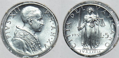 Vaticano 1953 lire gemma - gemma, fdc