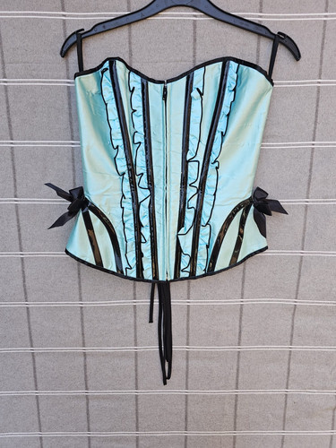 Top corsetto burlesque blu