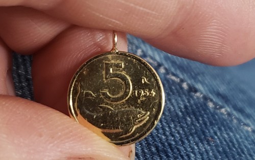 Moneta pièce lire in - lire, oro