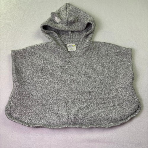 Poncho maglione grigio con