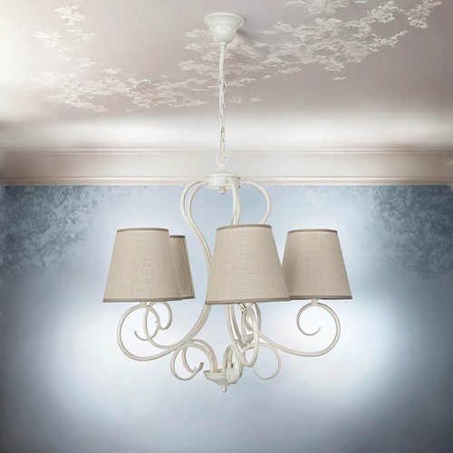 Lampadario tessuto paralume