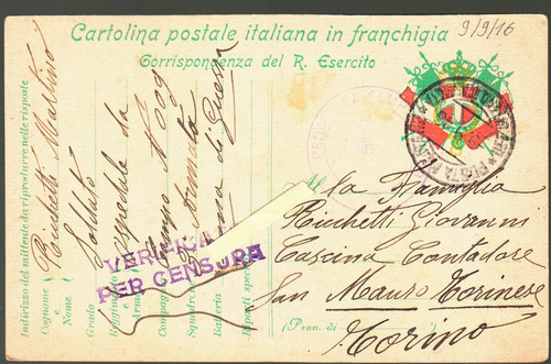 Ww1 1916 franchigia posta - 1916,