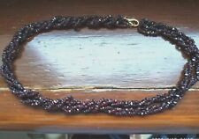 COLLANA LUNGA  CHIUSURA ORO 18K IN GRANATI A DOPPIO FILO