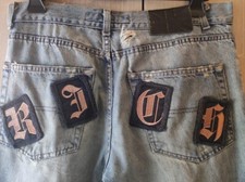 Pantalone jeans JOHN RICHMOND ORIGINALE, size 31, scritta gotica RICH ( LEGGI )