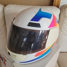 Casco stile NAVA bianco rosso blu Honda XL 61 - usato vintage enduro 80's