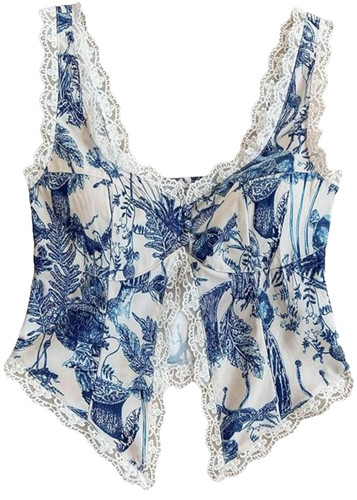 Camicetta crop top pizzo donna