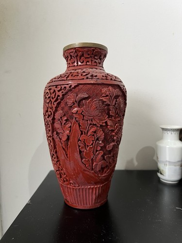 Vintage chinese red cinnabar - chinese,