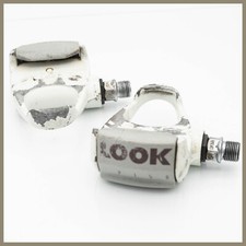 LOOK ARC PEDALS ROAD BIKE CLIPLESS CLEATS BLACK BICYCLE WHITE RACING VINTAGE OLD