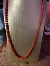 collana corallo rosso mediterrraneo a barilotto sfaccettato, prima qualità