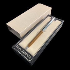 Vintage Paper Mate Penna Sfera Marrone con custodia