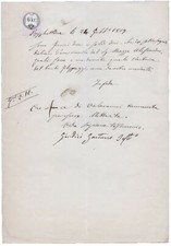 Marca da bollo su documento 1859 Regno lombardo Veneto Revenues Fiscalmarken