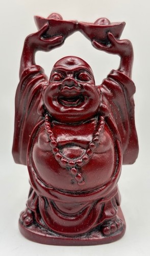 Statuetta resina rossa buddha - resina,
