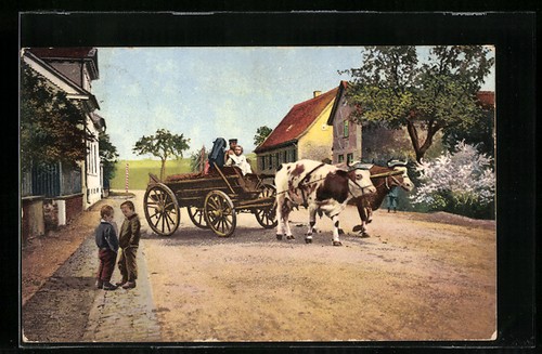 Contadino con bambino - in, carro