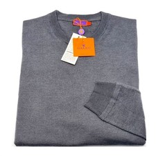 Maglia Gallo Uomo Pull Girocollo 100% pura Lana Vergine Merino Extra Grigio Fumo