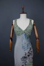 SAVE THE QUEEN Vestito Canotta Pullover Scollo V Senza Maniche Stampa Multicolore Stampato Taglia S