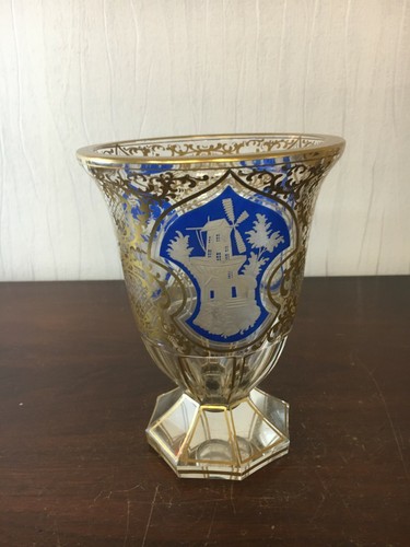 Vaso piedistallo dorato - vaso,