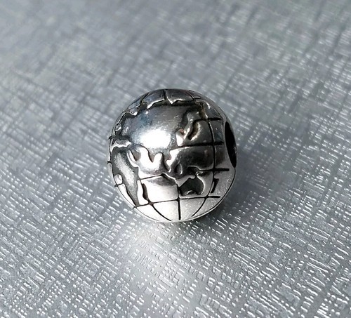 Charm pandora globe clip world - charm,