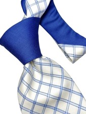 Vintage Italian Tie By Moreal 100% Cotton Blue & White Made In Italy 9,5 Cm Wide