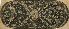 ENEA VICO - Decoro fogliame con medaglione - Incisione su rame del 1540