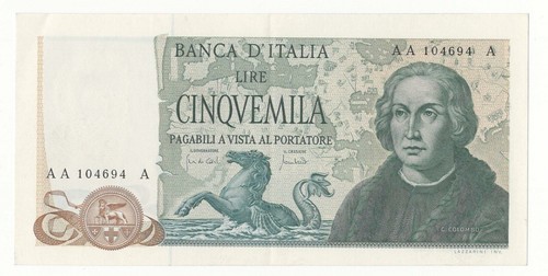 5000 lire colombo tipo - lire,