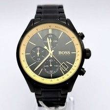 OROLOGIO DA UOMO NUOVO ORIGINALE HUGO BOSS GRAND PRIX HB1513578 ACCIAIO INOX NERO