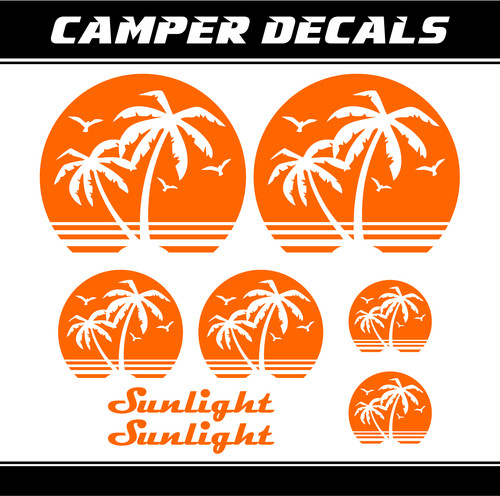 Adesivo palme camper - , sticker