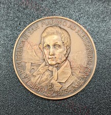 Medaglia in Bronzo Johnson - Alessandro Manzoni - Repubblica di San Marino 1973