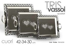 SET 3 PEZZI VASSOI QUADRATI