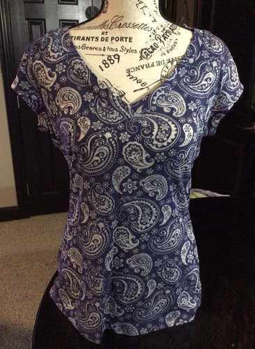 Top donna vintage paisley blu