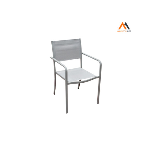 Sedia acciaio con braccioli - con,