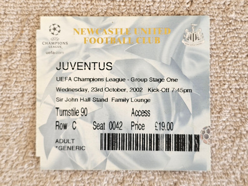 2002 biglietto newcastle utd - -,