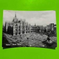MILANO PIAZZA DUOMO – VECCHIA CARTOLINA GRANDE SCRITTA NEL 1947 VINTAGE