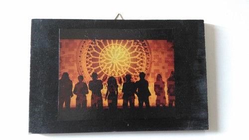 Quadro decoupage legno rosone